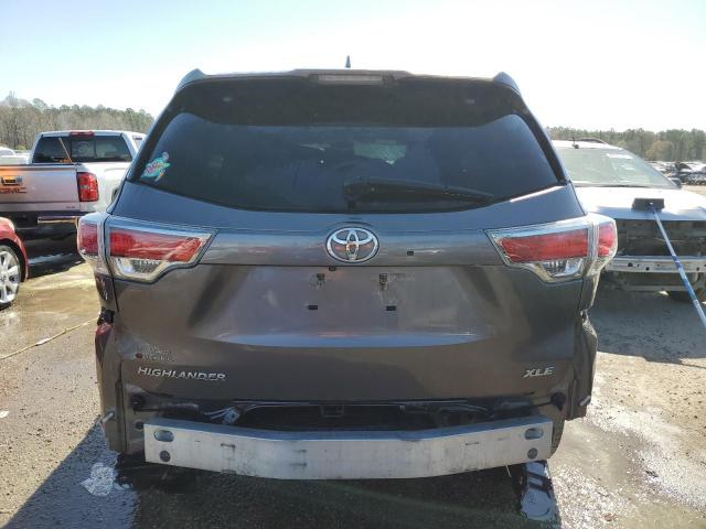 5TDKKRFH0GS501398 - 2016 TOYOTA HIGHLANDER XLE GRAY photo 6