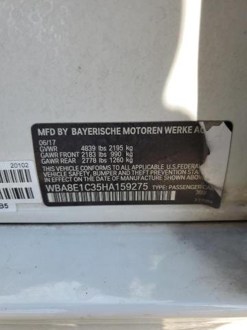 WBA8E1C35HA159275 - 2017 BMW 330E WHITE photo 12