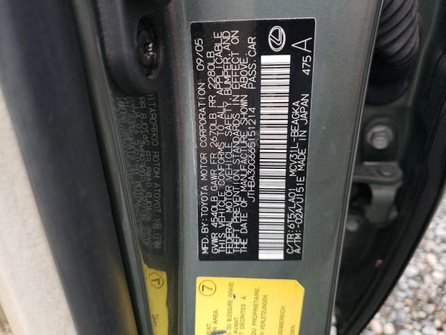 JTHBA30G665151214 - 2006 LEXUS ES 330 GREEN photo 12