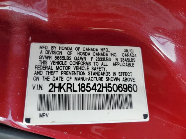 2HKRL18542H506960 - 2002 HONDA ODYSSEY LX RED photo 14