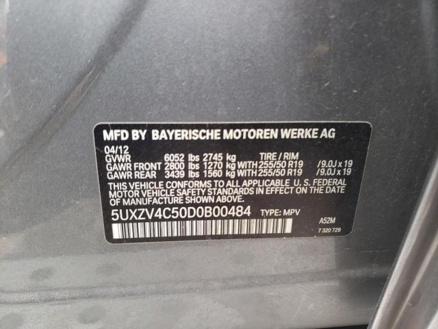 5UXZV4C50D0B00484 - 2013 BMW X5 XDRIVE35I SILVER photo 12