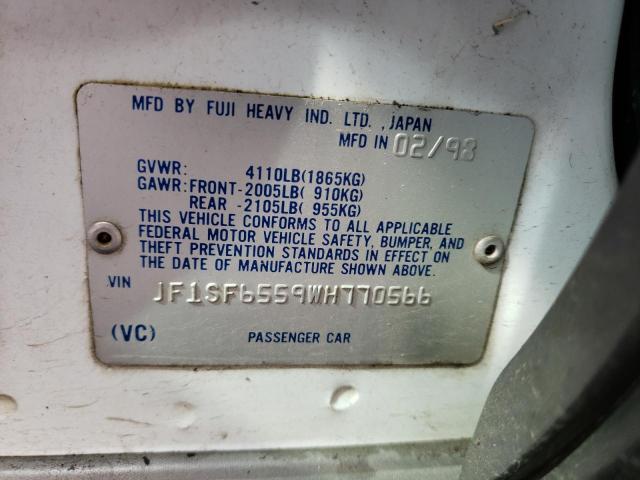 JF1SF6559WH770566 - 1998 SUBARU FORESTER S WHITE photo 12