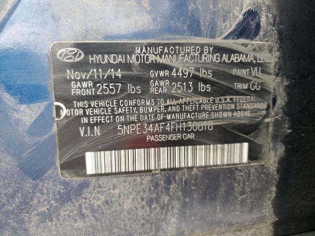 5NPE34AF4FH130818 - 2015 HYUNDAI SONATA SPORT BLUE photo 12