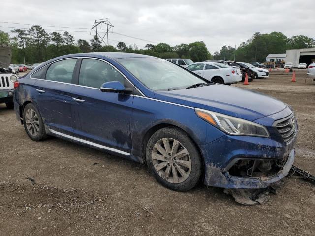 5NPE34AF4FH130818 - 2015 HYUNDAI SONATA SPORT BLUE photo 4