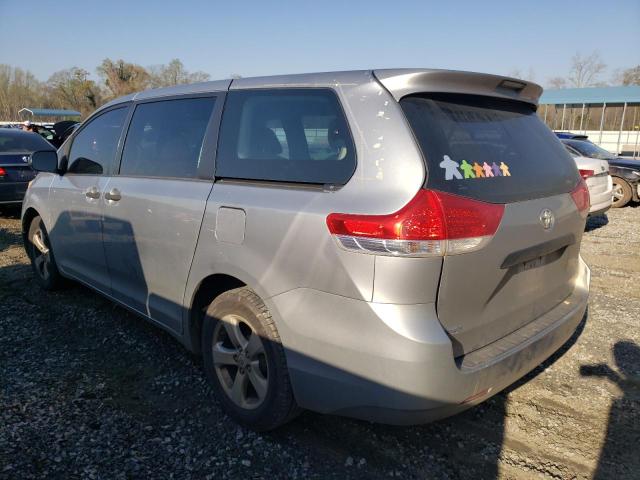 5TDKA3DC7BS008656 - 2011 TOYOTA SIENNA BASE SILVER photo 2