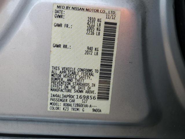 1N4AL3AP9DC169856 - 2013 NISSAN ALTIMA 2.5 SILVER photo 12