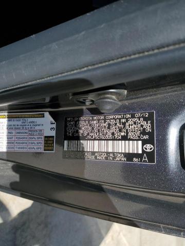 JTKJF5C76D3051704 - 2013 TOYOTA SCION TC 灰色 照片 12