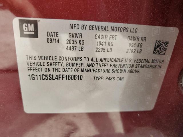 1G11C5SL4FF160610 - 2015 CHEVROLET MALIBU 1LT BURGUNDY photo 13