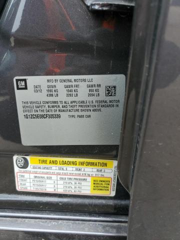 1G1ZC5E08CF305339 - 2012 CHEVROLET MALIBU 1LT GRAY photo 12