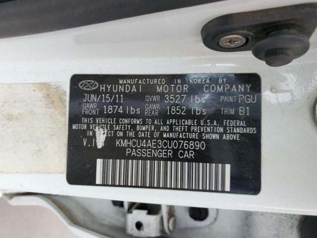 KMHCU4AE3CU076890 - 2012 HYUNDAI ACCENT GLS WHITE photo 12