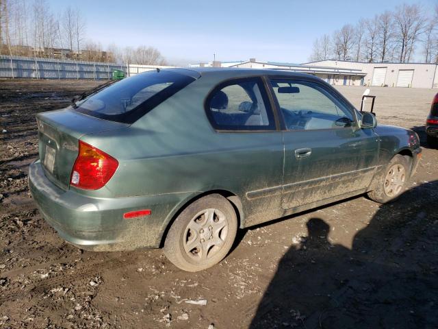 KMHCG35C65U337183 - 2005 HYUNDAI ACCENT GS GREEN photo 3