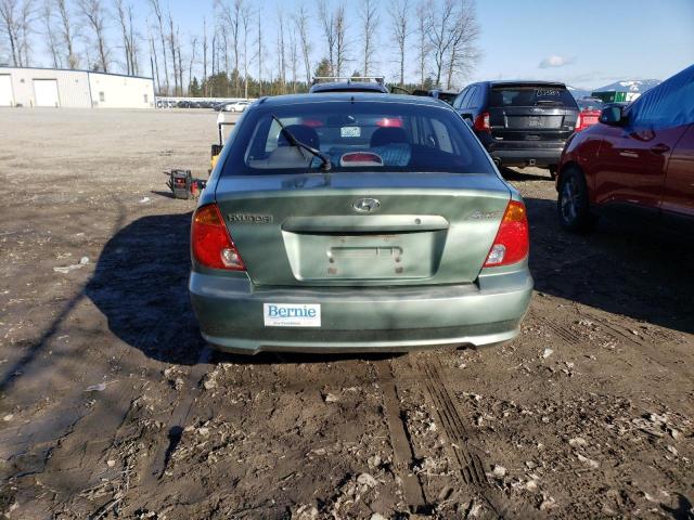 KMHCG35C65U337183 - 2005 HYUNDAI ACCENT GS GREEN photo 6