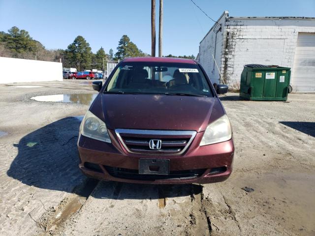 5FNRL38227B087627 - 2007 HONDA ODYSSEY LX BURGUNDY photo 5