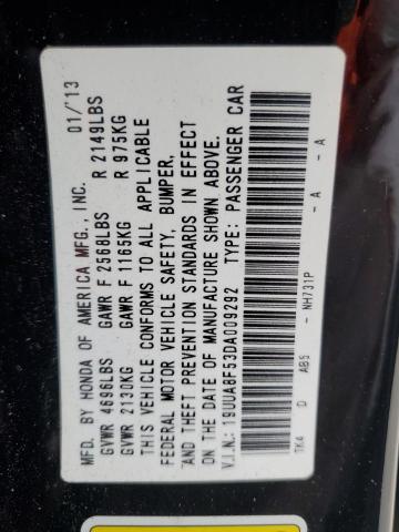 19UUA8F53DA009292 - 2013 ACURA TL TECH BLACK photo 12