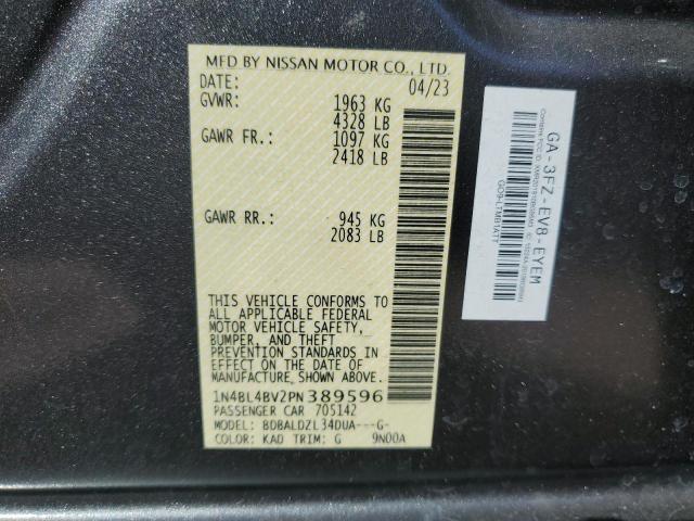 1N4BL4BV2PN389596 - 2023 NISSAN ALTIMA S GRAY photo 12