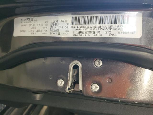 1C6RR6LT0FS640106 - 2015 RAM 1500 SLT GRAY photo 12