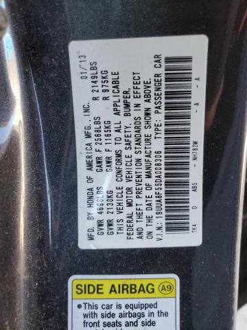 19UUA8F55DA008306 - 2013 ACURA TL TECH GRAY photo 12