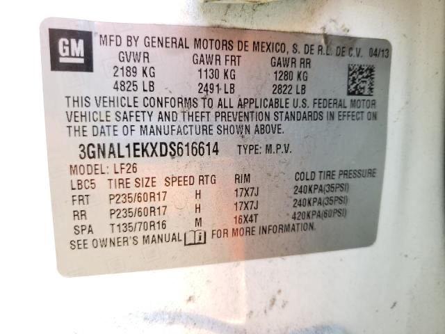 3GNAL1EKXDS616614 - 2013 CHEVROLET CAPTIVA LS 白色 照片 10