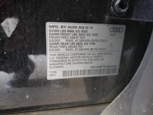 WA1VABF76JD033754 - 2018 AUDI Q7 PRESTIGE GRAY photo 13