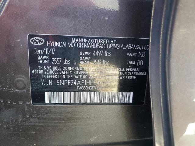 5NPE24AF1HH545195 - 2017 HYUNDAI SONATA SE BROWN photo 12