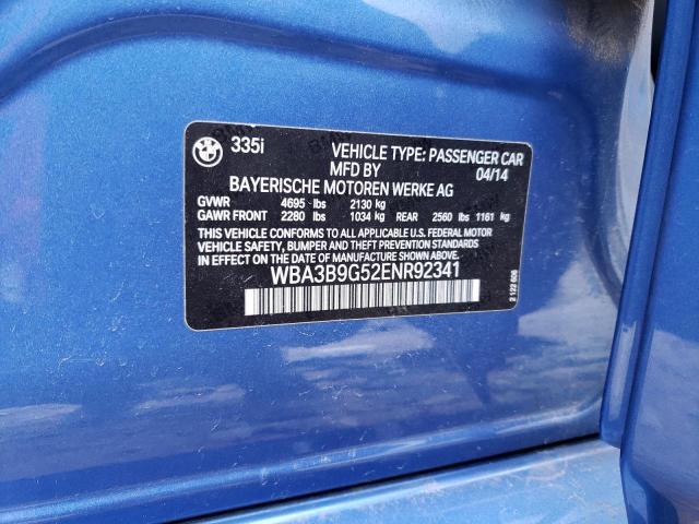 WBA3B9G52ENR92341 - 2014 BMW 335 XI BLUE photo 13