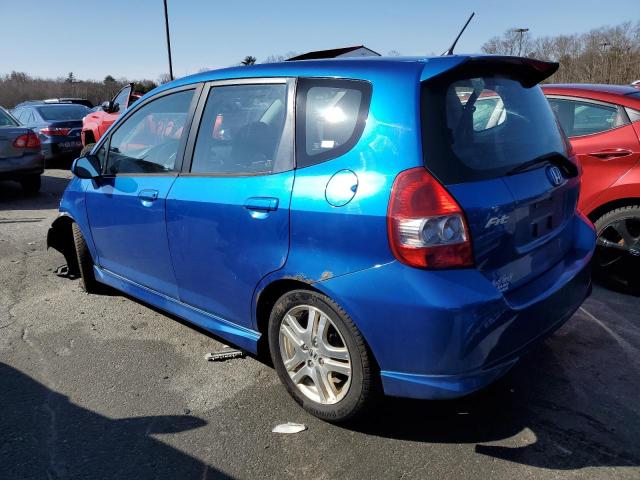 JHMGD38668S057332 - 2008 HONDA FIT SPORT BLUE photo 2