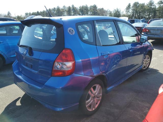 JHMGD38668S057332 - 2008 HONDA FIT SPORT BLUE photo 3