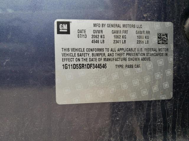 1G11D5SR1DF344546 - 2013 CHEVROLET MALIBU 1LT Көк фото 12