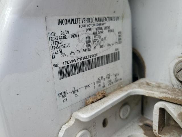 1FDWW37R18EE25428 - 2008 FORD F350 SUPER DUTY WHITE photo 12