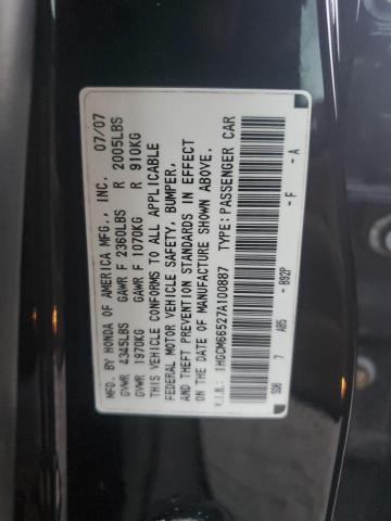 1HGCM66527A100887 - 2007 HONDA ACCORD EX BLACK photo 12