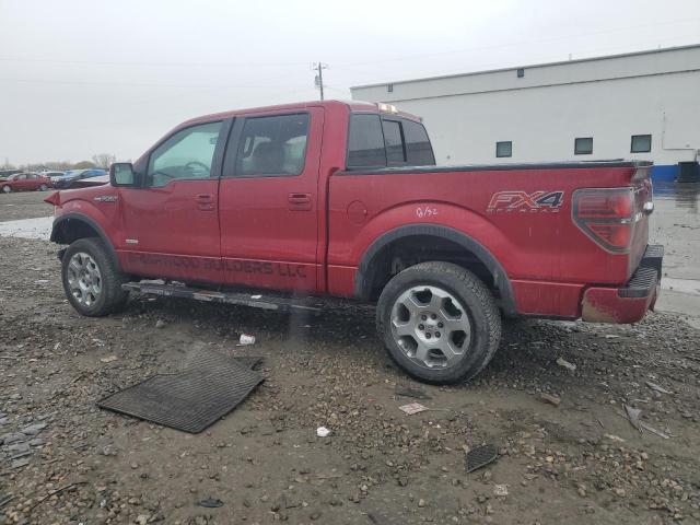 1FTFW1ET7DKE63491 - 2013 FORD F150 SUPERCREW RED photo 2