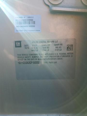 1G11C5SA2GF150352 - 2016 CHEVROLET MALIBU LIM LT 棕色 照片 12