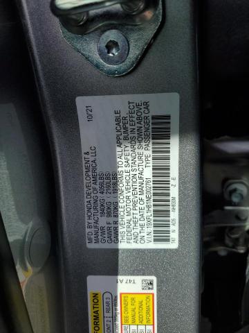 19XFL1H81NE002761 - 2022 HONDA CIVIC SPORT TOURING Gümüş foto 12