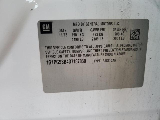 1G1PG5SB4D7187030 - 2013 CHEVROLET CRUZE LTZ WHITE photo 12