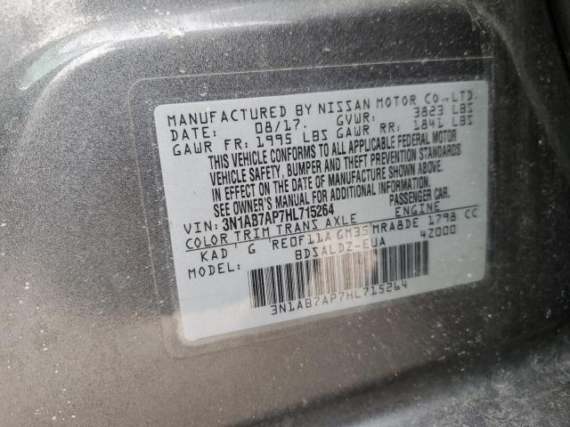 3N1AB7AP7HL715264 - 2017 NISSAN SENTRA S CHARCOAL photo 12