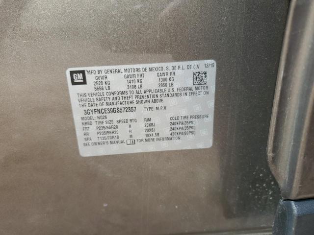 3GYFNCE39GS572357 - 2016 CADILLAC SRX PERFORMANCE COLLECTION ყავისფერი ფოტო 12