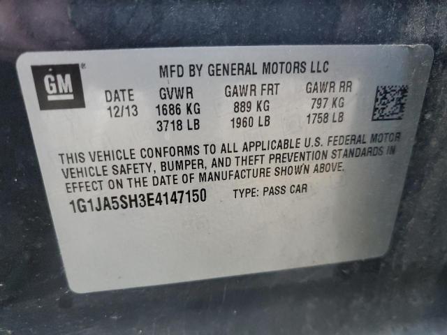 1G1JA5SH3E4147150 - 2014 CHEVROLET SONIC LS CHARCOAL photo 12