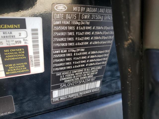 SALGV2TF5FA234187 - 2015 LAND ROVER RANGE ROVE AUTOBIOGRAPHY GREEN photo 14