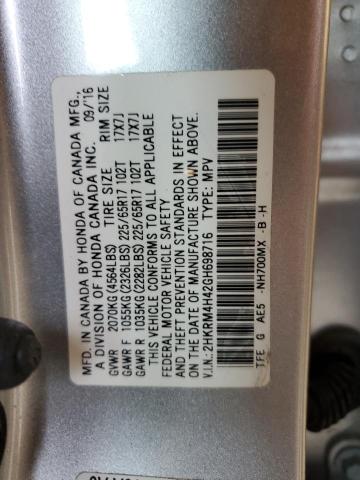 2HKRM4H42GH698716 - 2016 HONDA CR-V SE SILVER photo 13