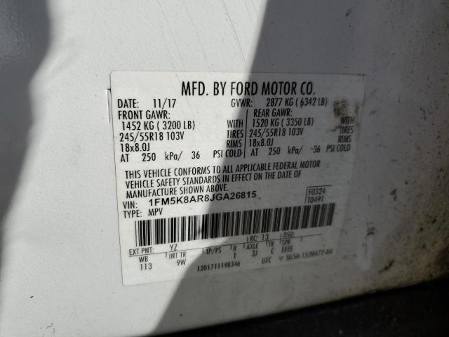 1FM5K8AR8JGA26815 - 2018 FORD EXPLORER POLICE INTERCEPTOR Ağ foto 13