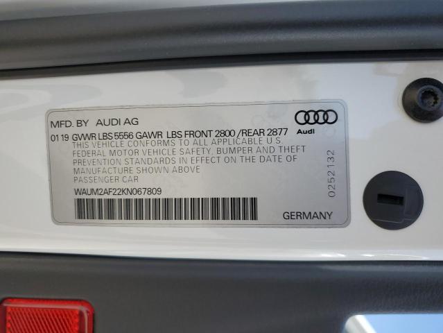 WAUM2AF22KN067809 - 2019 AUDI A6 PRESTIGE WHITE photo 12