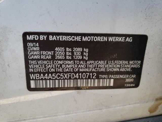 WBA4A5C5XFD410712 - 2015 BMW 428 I GRAN COUPE WHITE photo 12