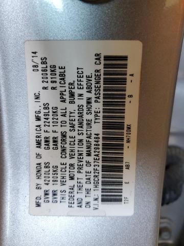 1HGCR2F37EA298484 - 2014 HONDA ACCORD LX SILVER photo 13