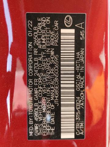 JTHG85EC8N5006595 - 2022 LEXUS RC 300 BASE RED photo 12