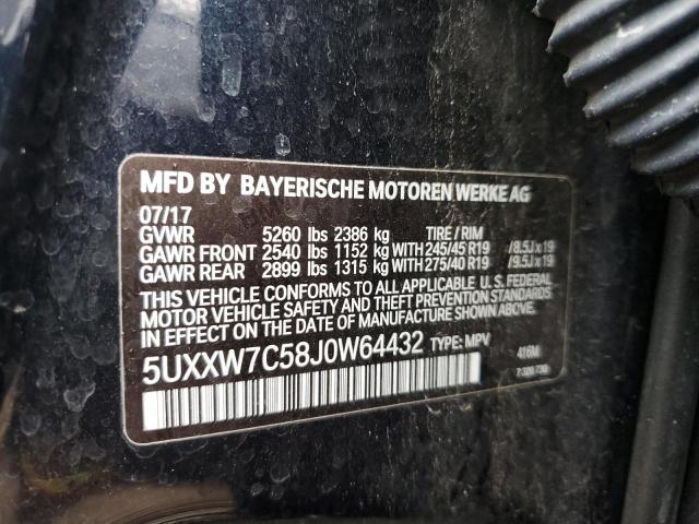 5UXXW7C58J0W64432 - 2018 BMW X4 XDRIVEM40I BLACK photo 13
