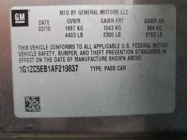 1G1ZC5EB1AF219837 - 2010 CHEVROLET MALIBU 1LT 灰色 照片 12