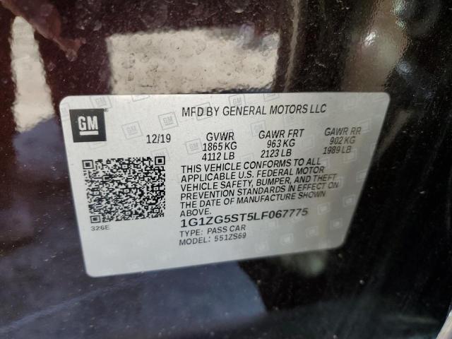 1G1ZG5ST5LF067775 - 2020 CHEVROLET MALIBU RS 勃艮第红 照片 12