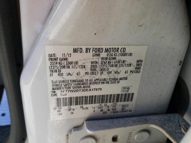 1FT7W2BT3DEA17870 - 2013 FORD F250 SUPER DUTY WHITE photo 12