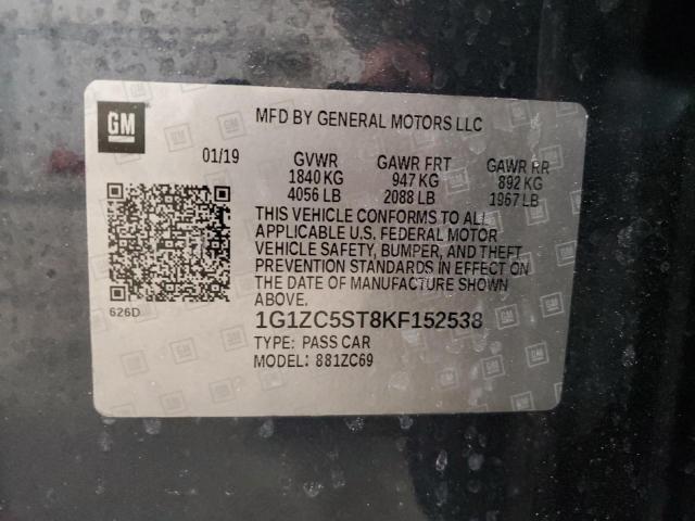 1G1ZC5ST8KF152538 - 2019 CHEVROLET MALIBU LS Boz foto 12
