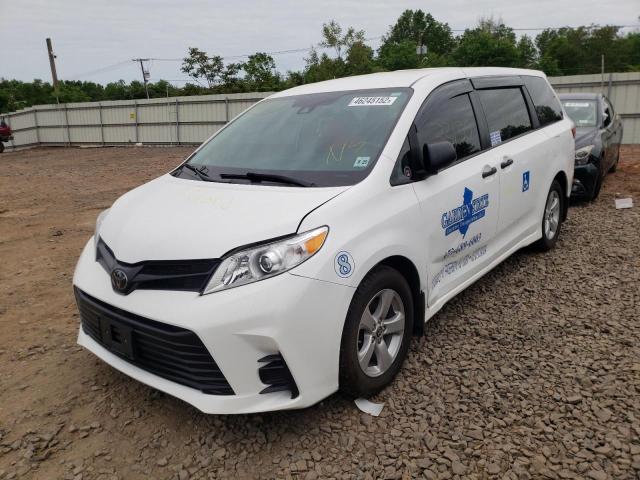 5TDZZ3DC1LS075861 - 2020 TOYOTA SIENNA L WHITE photo 2